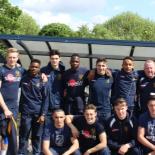 Team photo as the boys arrive at Twickenham train station.