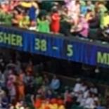 The scoreboard confirms the comfortbale victory.