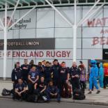 Team photo outside of Twickenham Stadium.